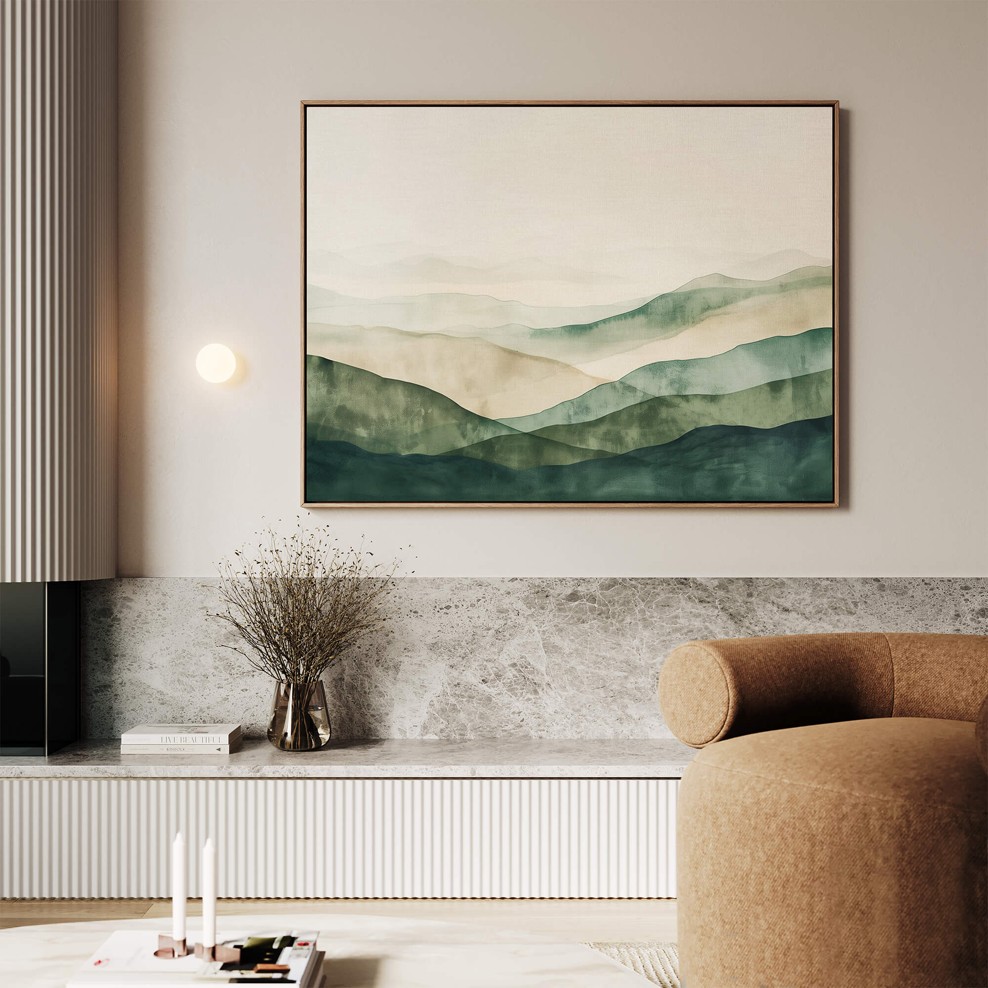 Gentle Hills Framed Canvas Wall Art - Melrose Editions