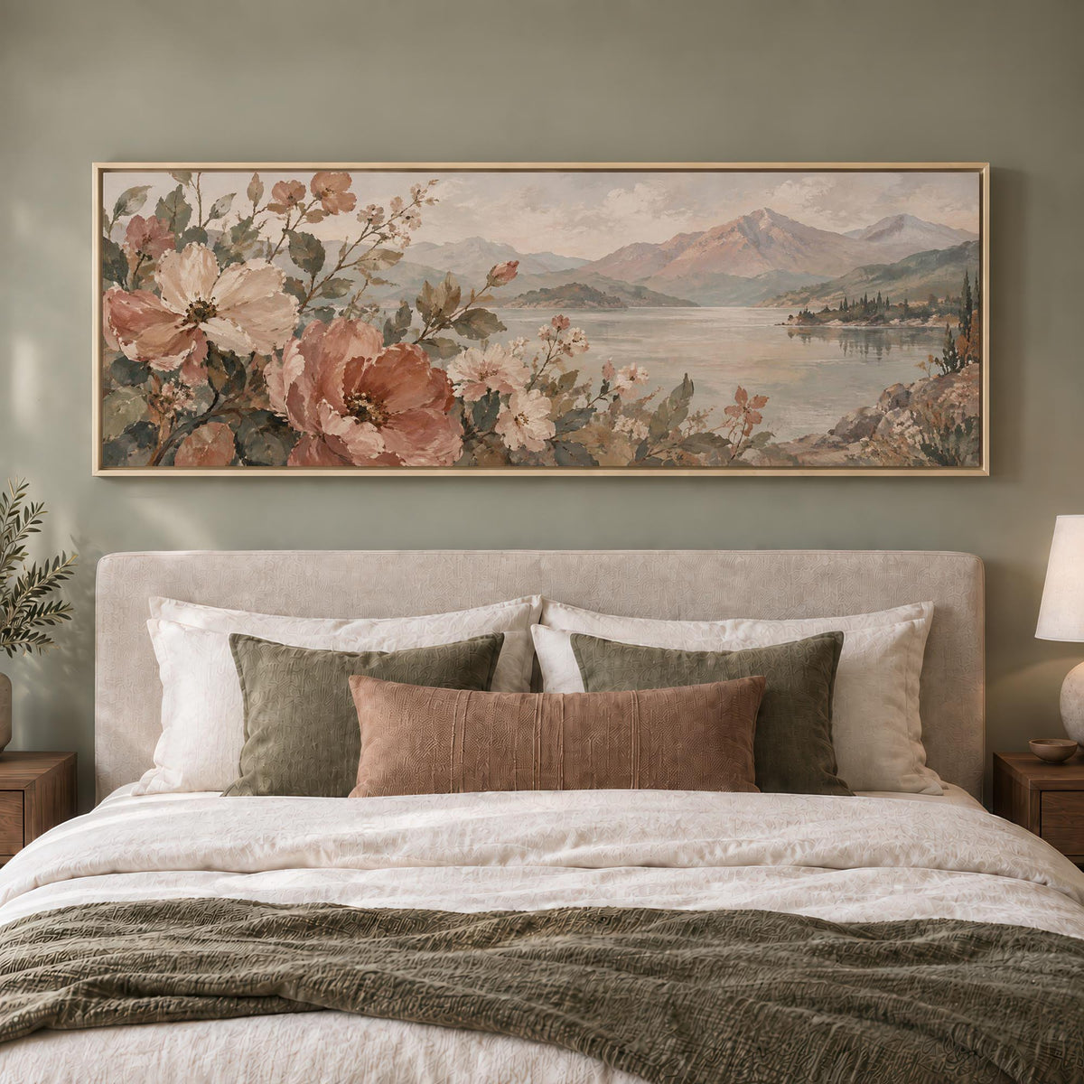 Lakeside Flowers Canvas Print Wall Art - Melrose Editions