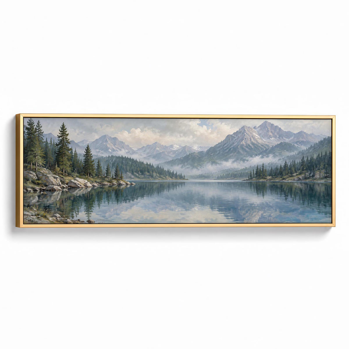 Lakeside Pines Canvas Print Gold Wall Art - Melrose Editions