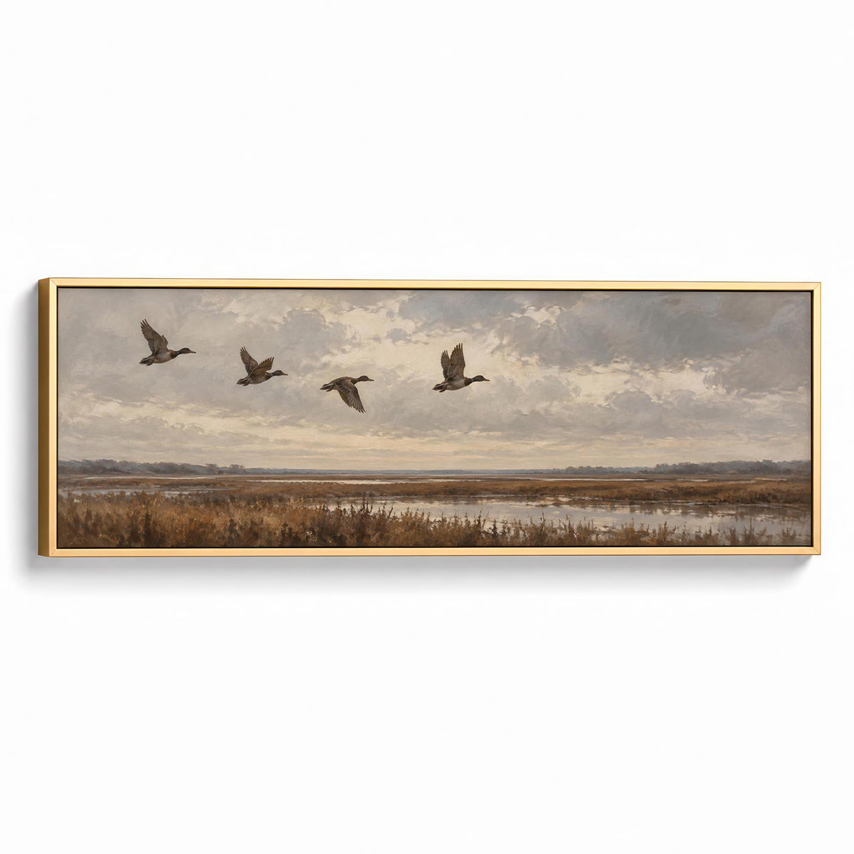 Marsh Flight Canvas Print Gold Wall Art - Melrose Editions