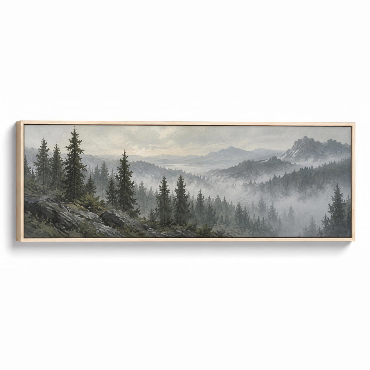 Misty Pines Canvas Print Natural Wall Art - Melrose Editions