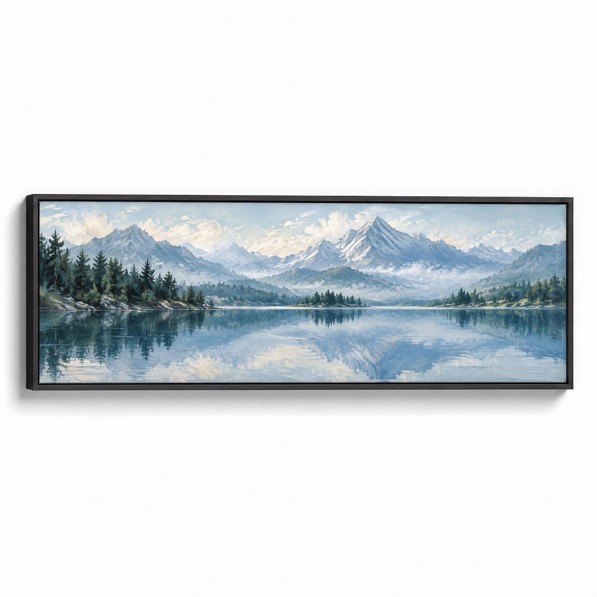 Mountain Reflections Canvas Print Black Wall Art - Melrose Editions