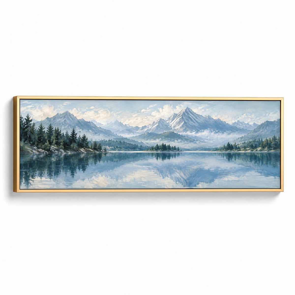 Mountain Reflections Canvas Print Gold Wall Art - Melrose Editions