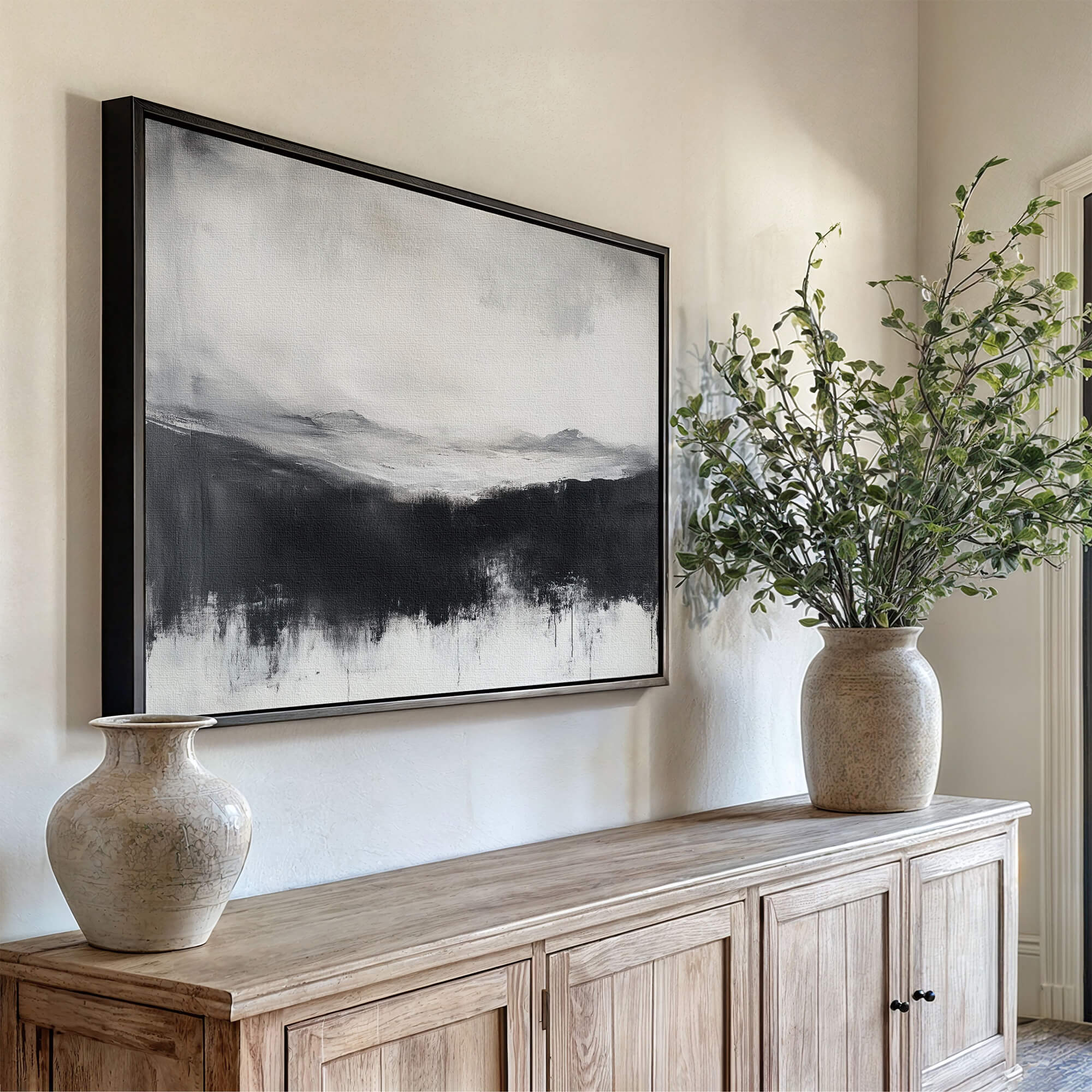 Noir Vale Framed Canvas Wall Art - Melrose Editions