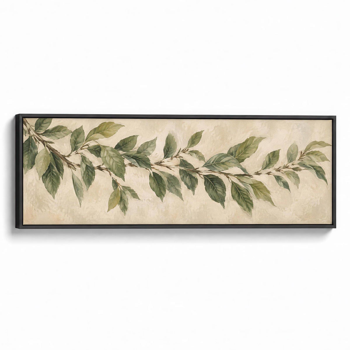 Olive Spray Canvas Print Black Wall Art - Melrose Editions
