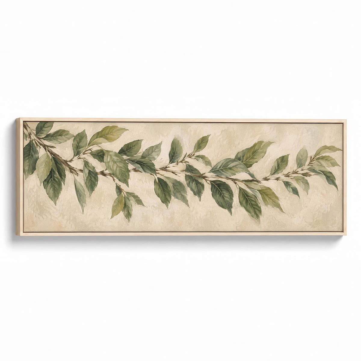 Olive Spray Canvas Print Natural Wall Art - Melrose Editions