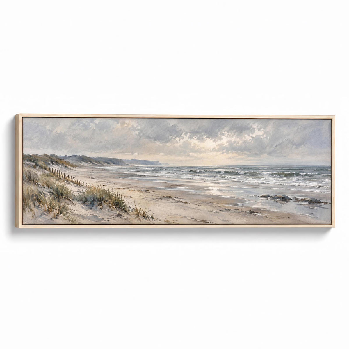Pale Beach Canvas Print Natural Wall Art - Melrose Editions