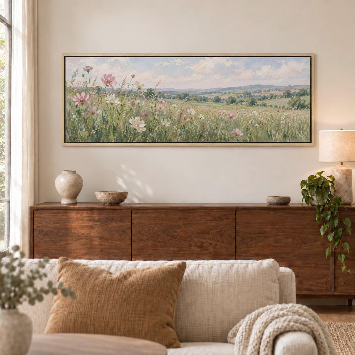 Pink Meadow Canvas Print Wall Art - Melrose Editions
