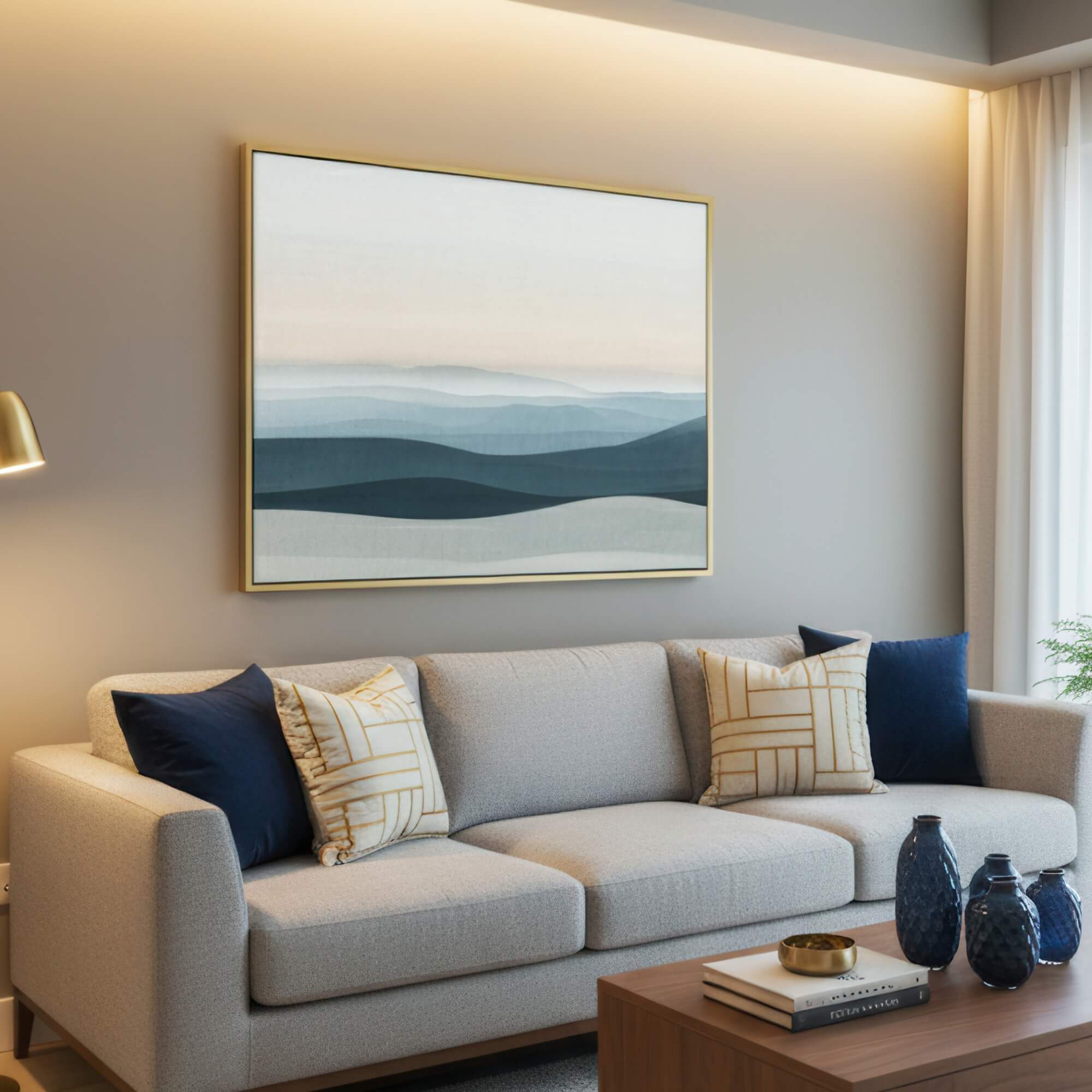 Soft Horizon Framed Canvas Wall Art - Melrose Editions