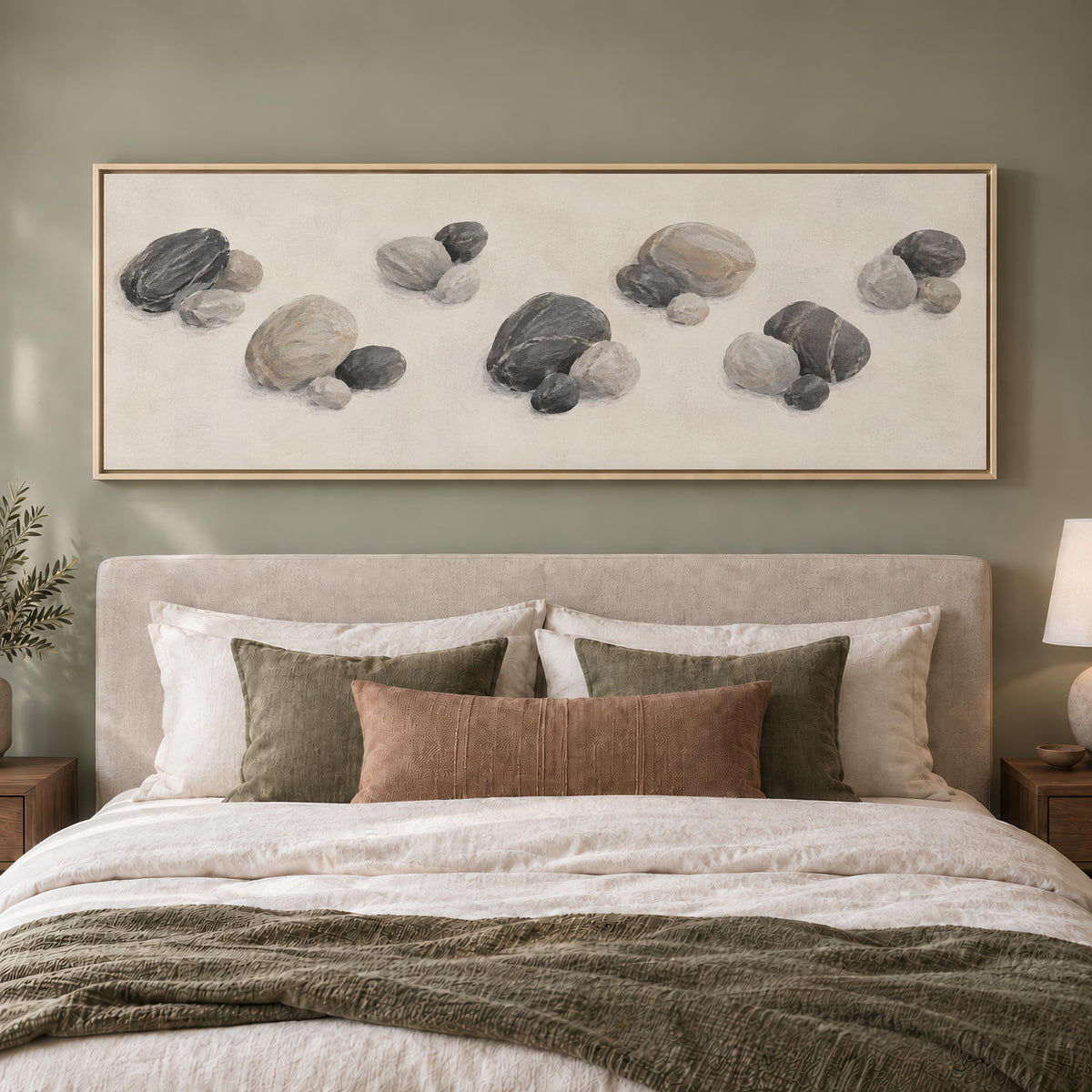 River Pebbles Canvas Print Wall Art - Melrose Editions