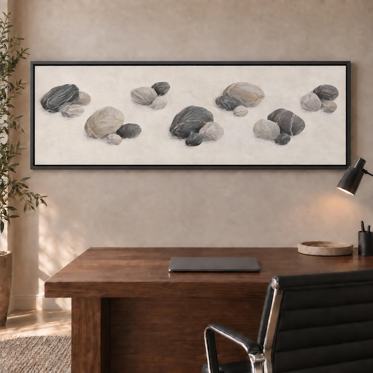 River Pebbles Canvas Print Wall Art - Melrose Editions