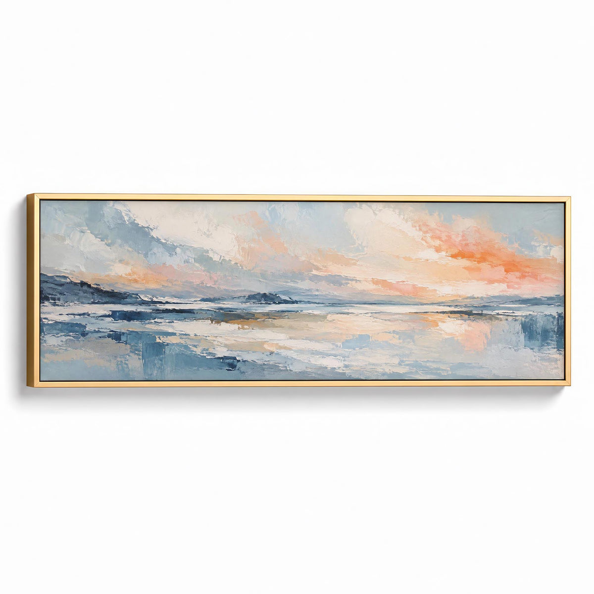 Rosewater Blue Canvas Print Gold Wall Art - Melrose Editions