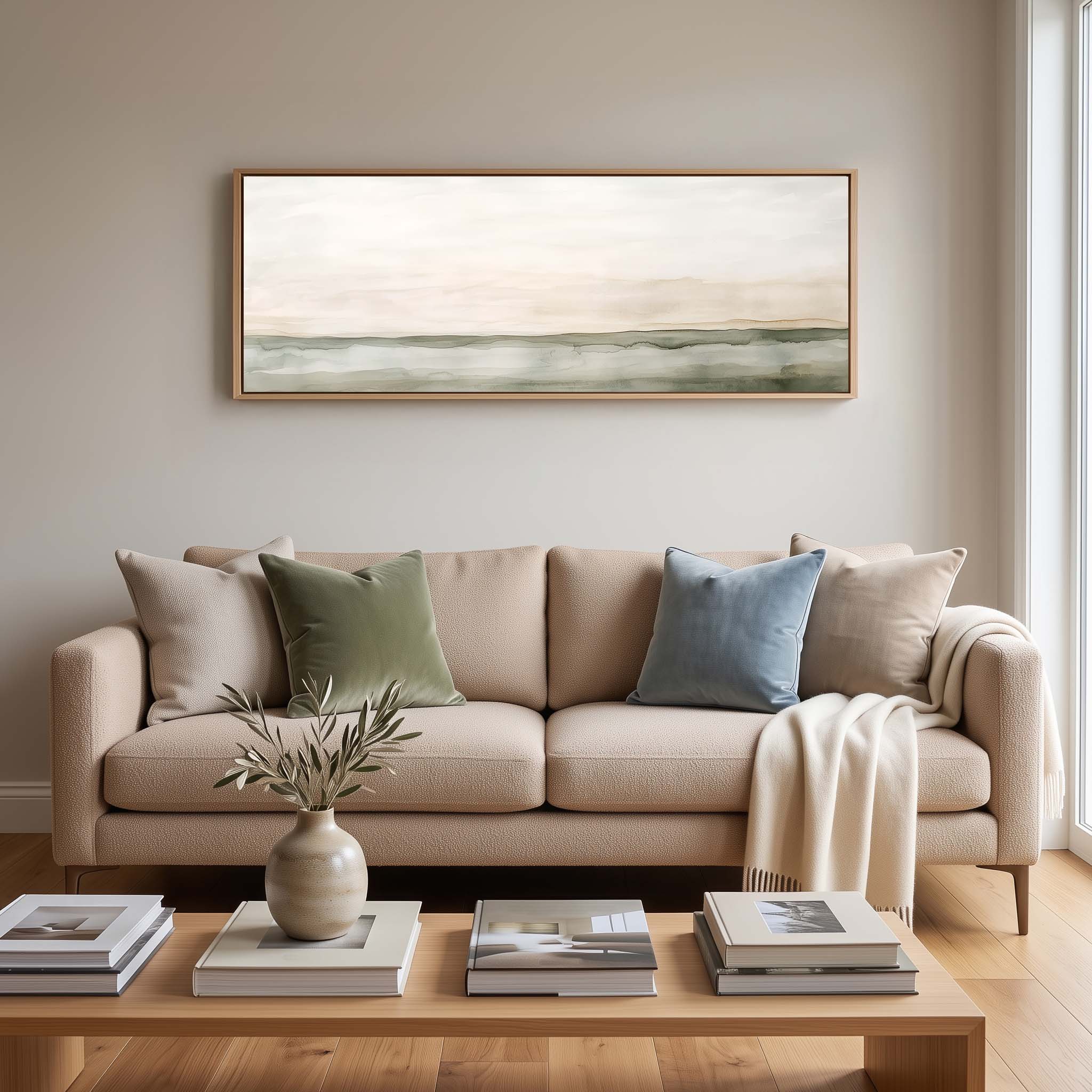 Sage Horizon Canvas Print Wall Art - Melrose Editions