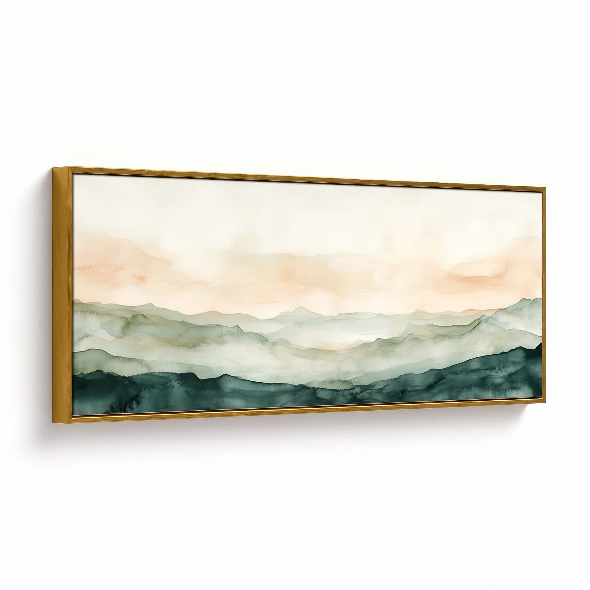 Sage Mountain Canvas Print Gold Wall Art - Melrose Editions