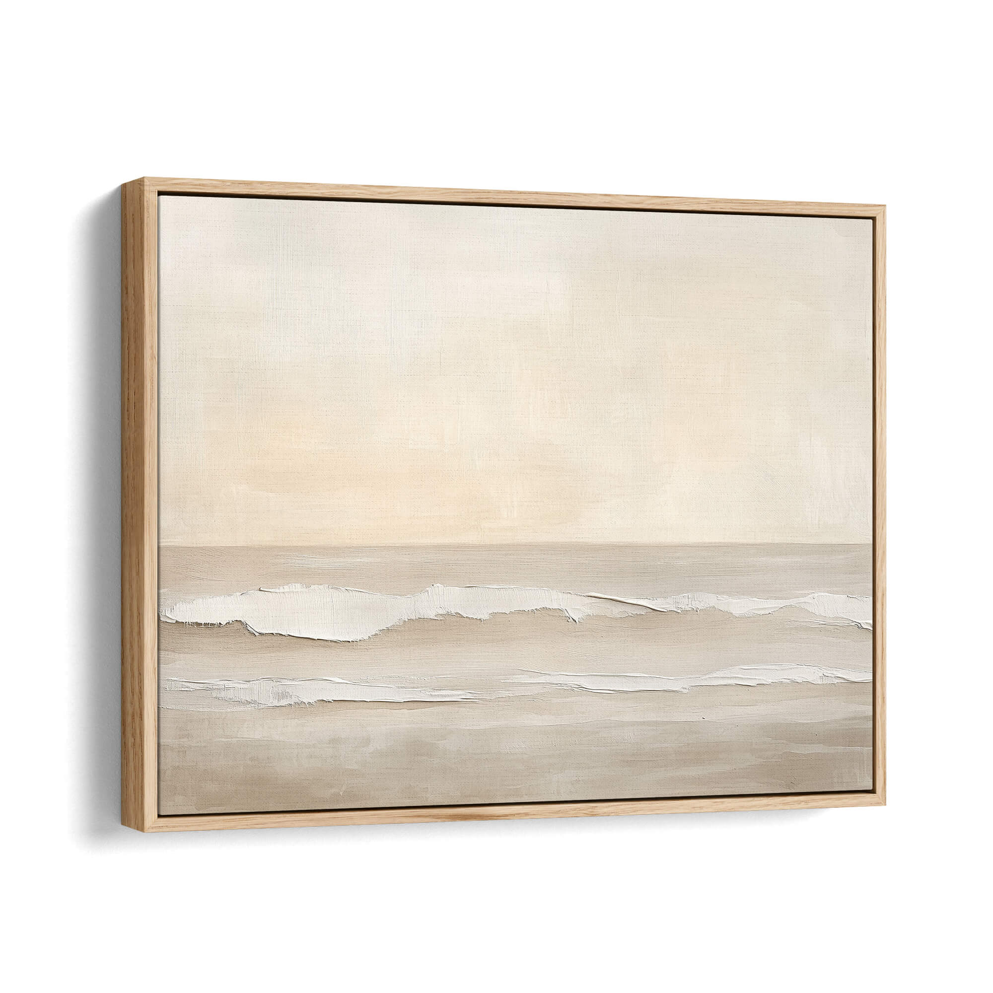 Shoreline Haze Framed Canvas Natural Wall Art - Melrose Editions