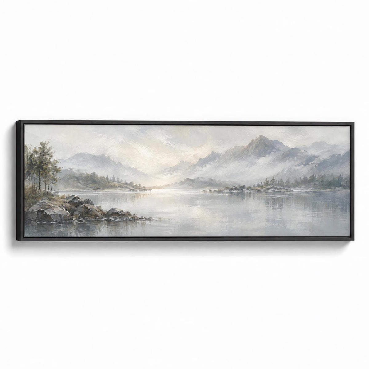 Silver Lake Canvas Print Black Wall Art - Melrose Editions