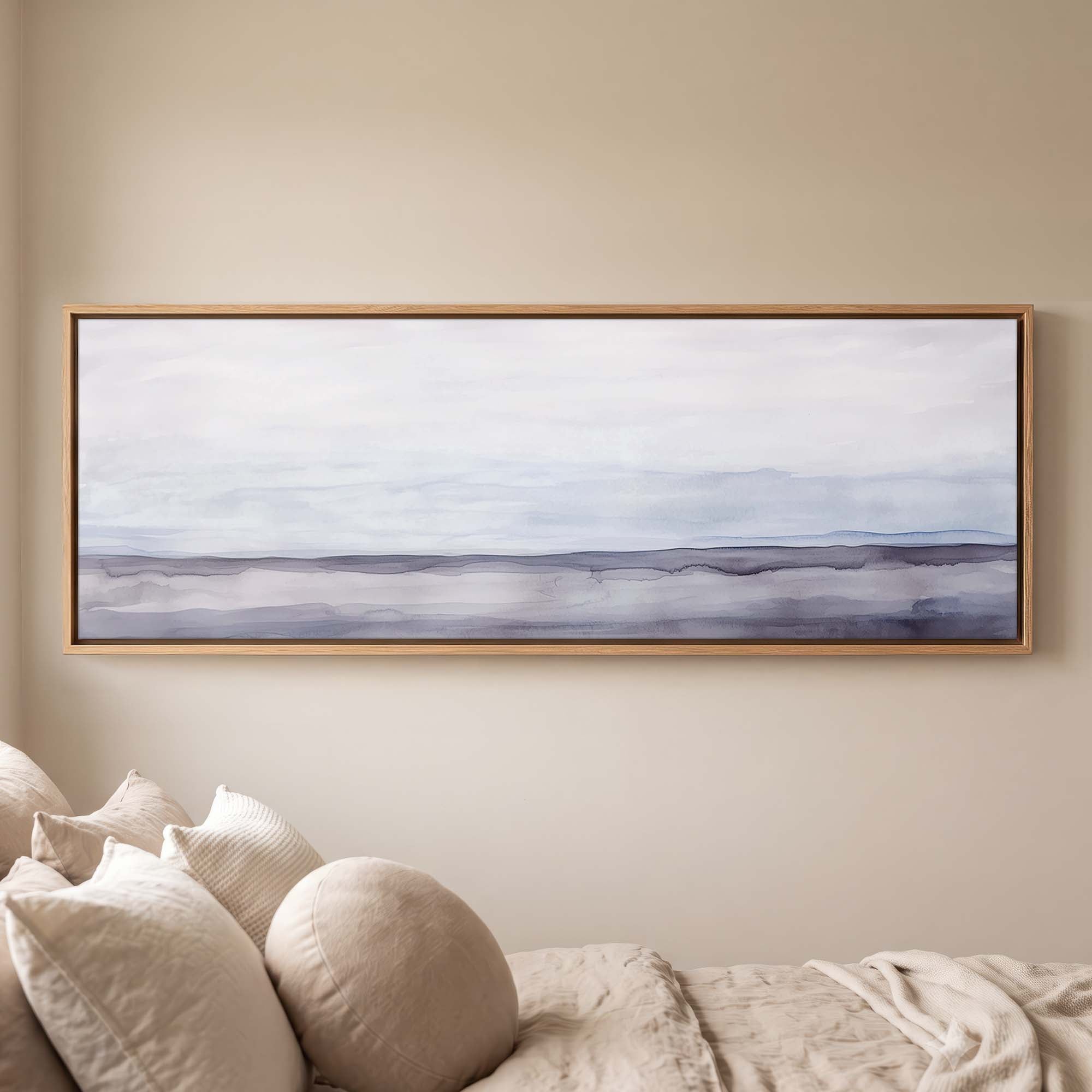 Slate Horizon Canvas Print Medium — 12×36″ Natural Wall Art - Melrose Editions