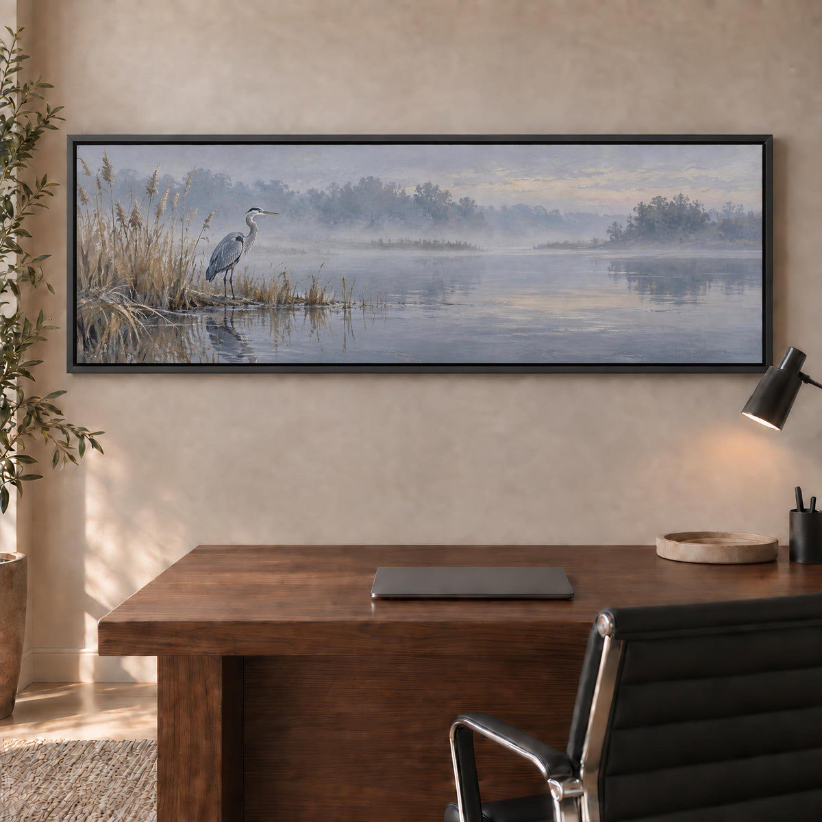 Stillwater Heron Canvas Print Wall Art - Melrose Editions