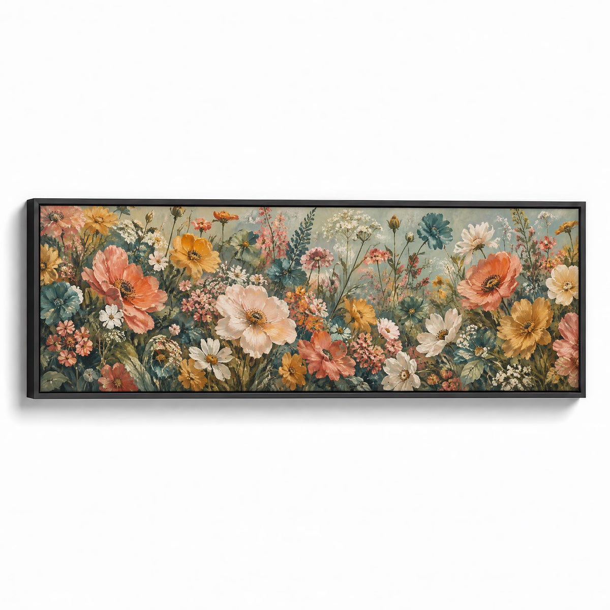 Summer Wildflowers Canvas Print Black Wall Art - Melrose Editions