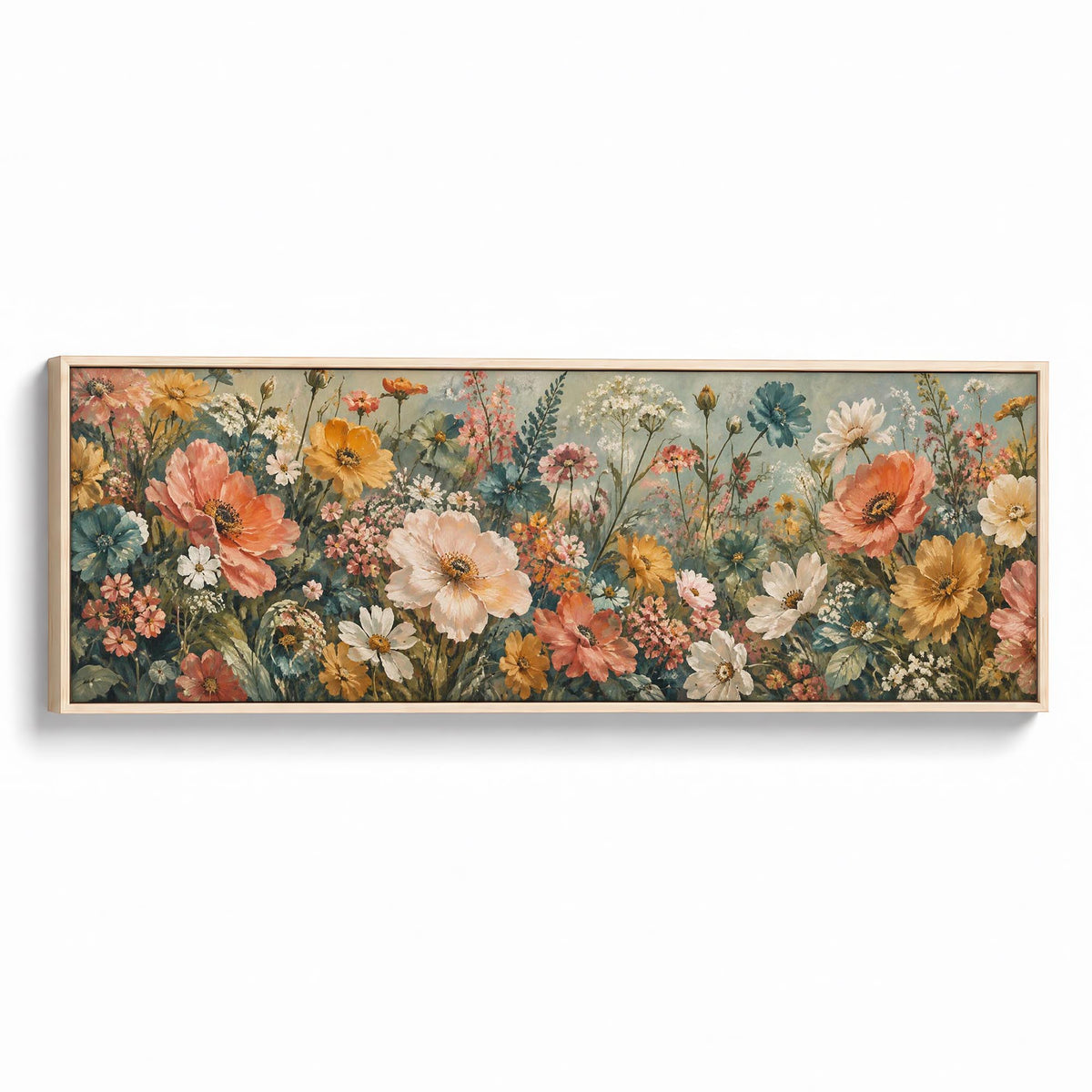 Summer Wildflowers Canvas Print Natural Wall Art - Melrose Editions