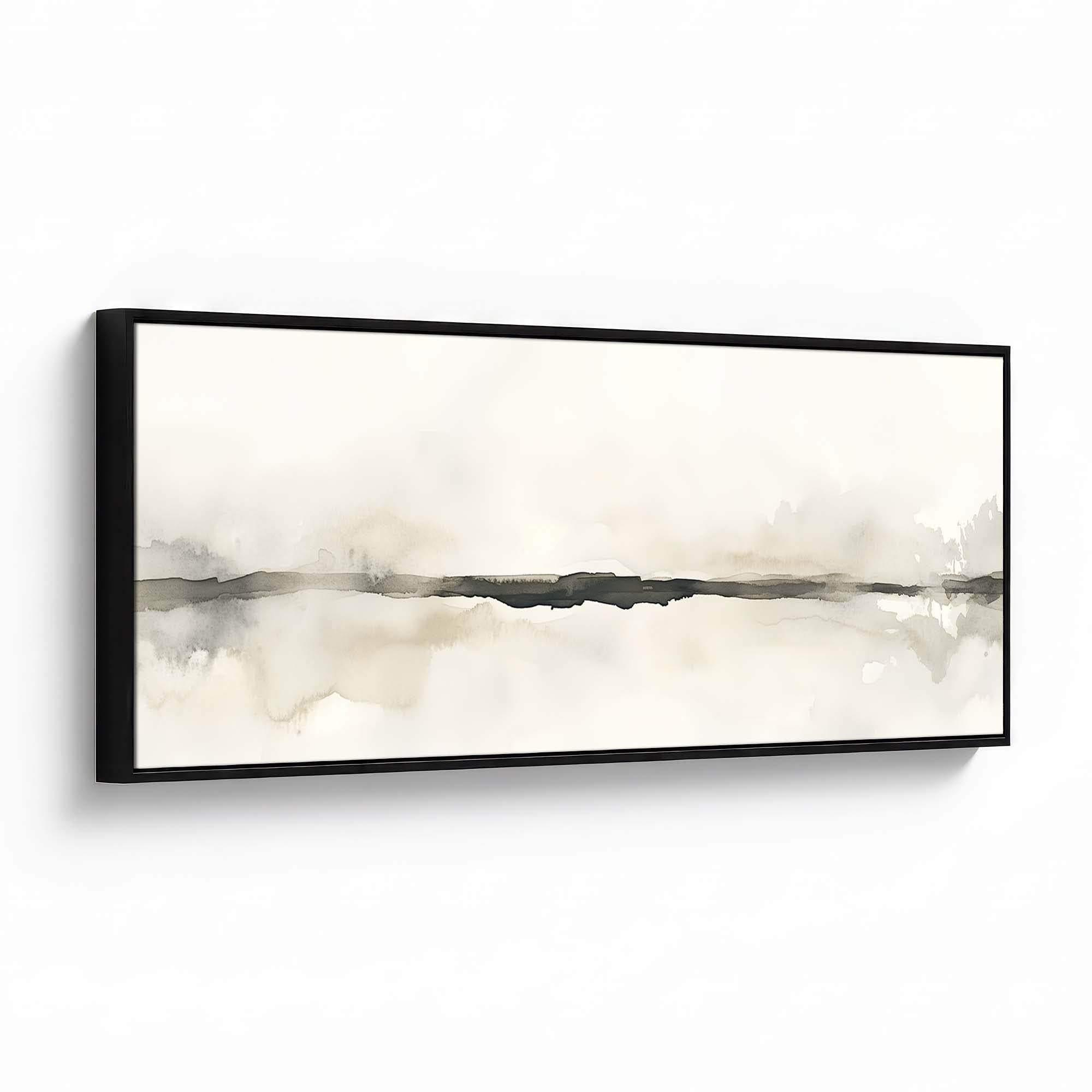 Taupe Horizon Canvas Print Black Wall Art - Melrose Editions