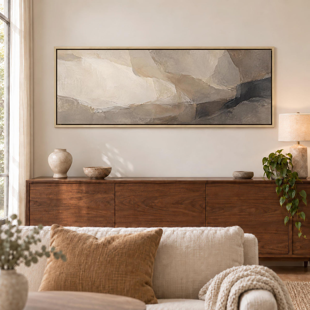 Taupe Movement Canvas Print Wall Art - Melrose Editions