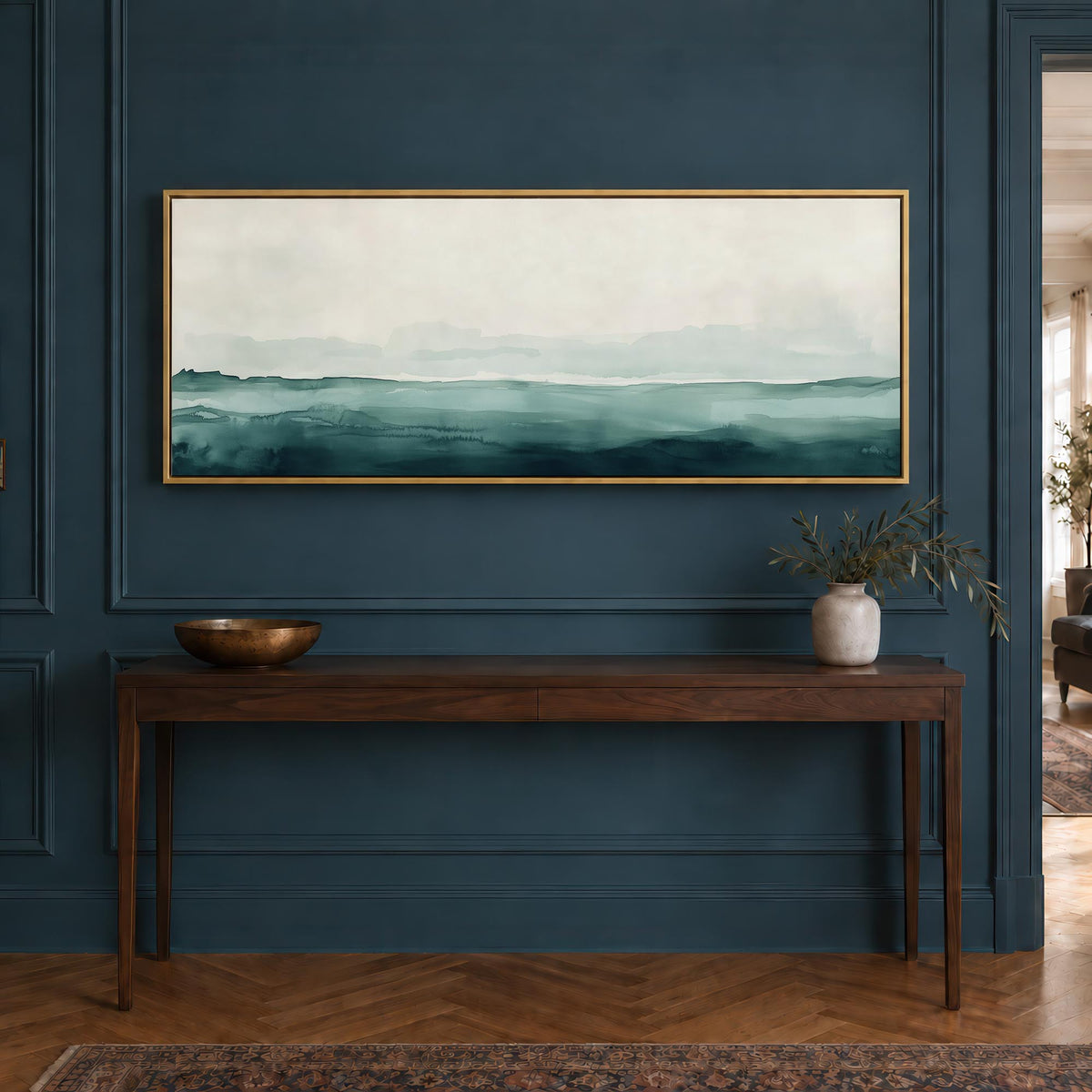 Teal Horizon Canvas Print Wall Art - Melrose Editions