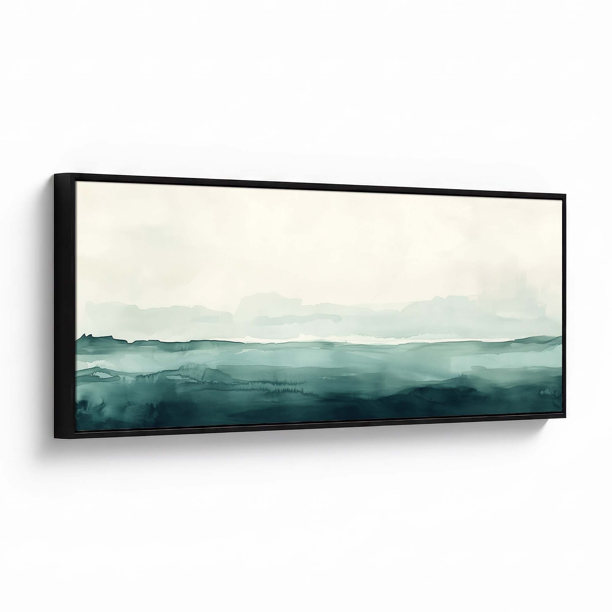 Teal Horizon Canvas Print Black Wall Art - Melrose Editions