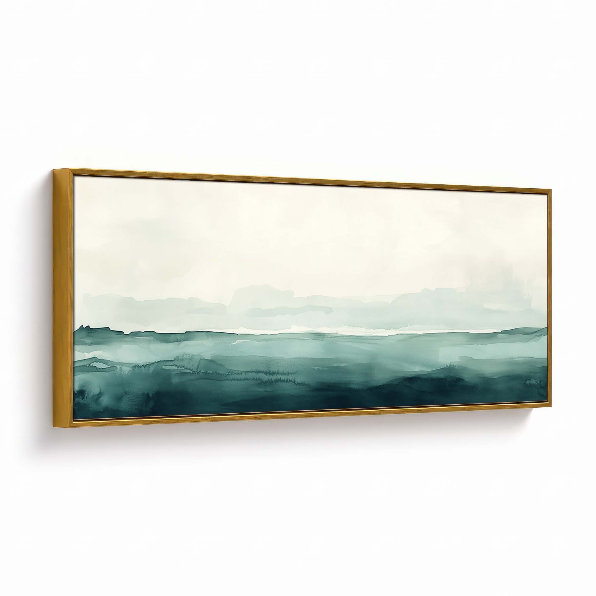 Teal Horizon Canvas Print Gold Wall Art - Melrose Editions