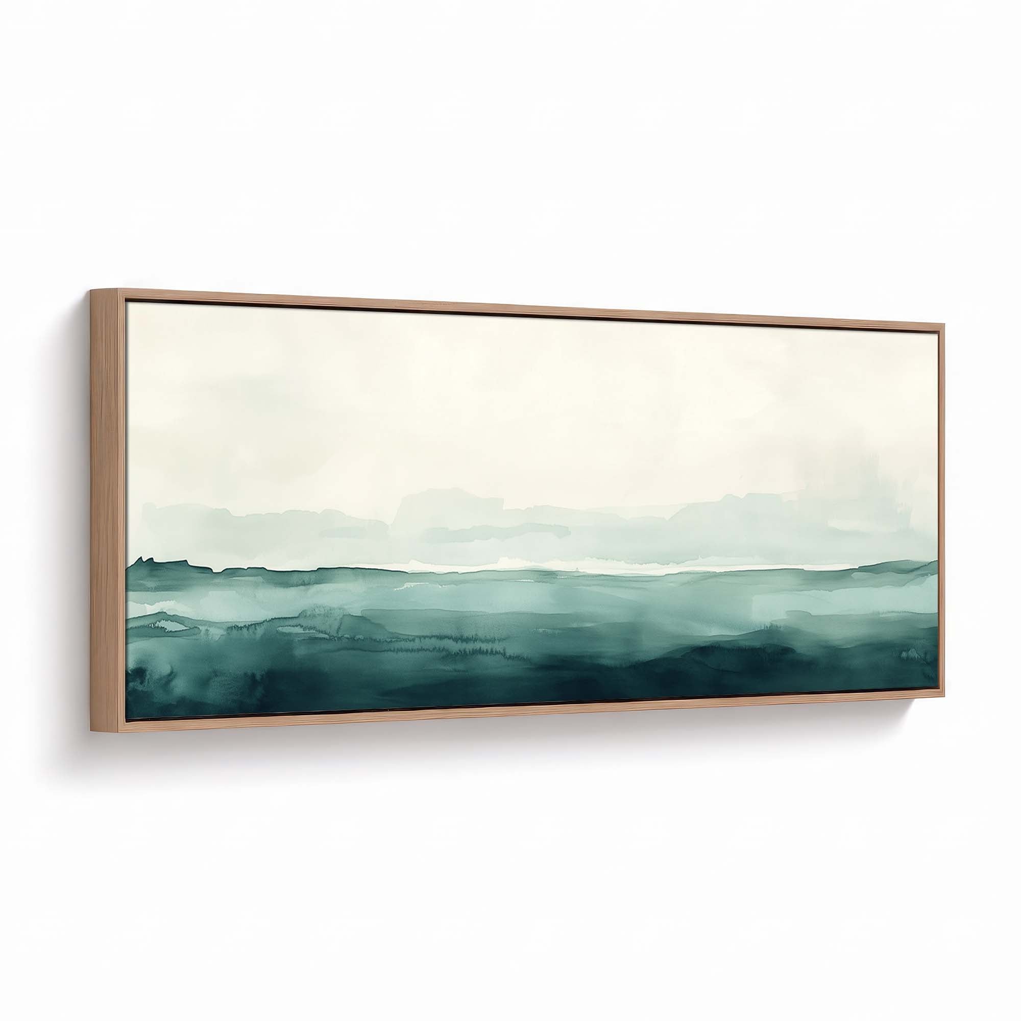 Teal Horizon Canvas Print Natural Wall Art - Melrose Editions