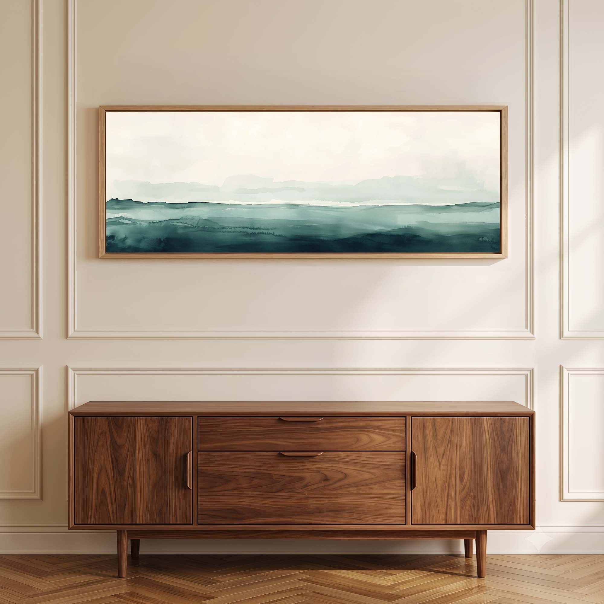 Teal Horizon Canvas Print Wall Art - Melrose Editions