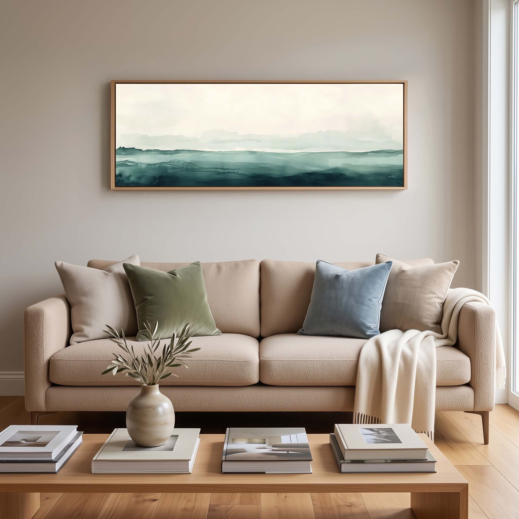 Teal Horizon Canvas Print Wall Art - Melrose Editions