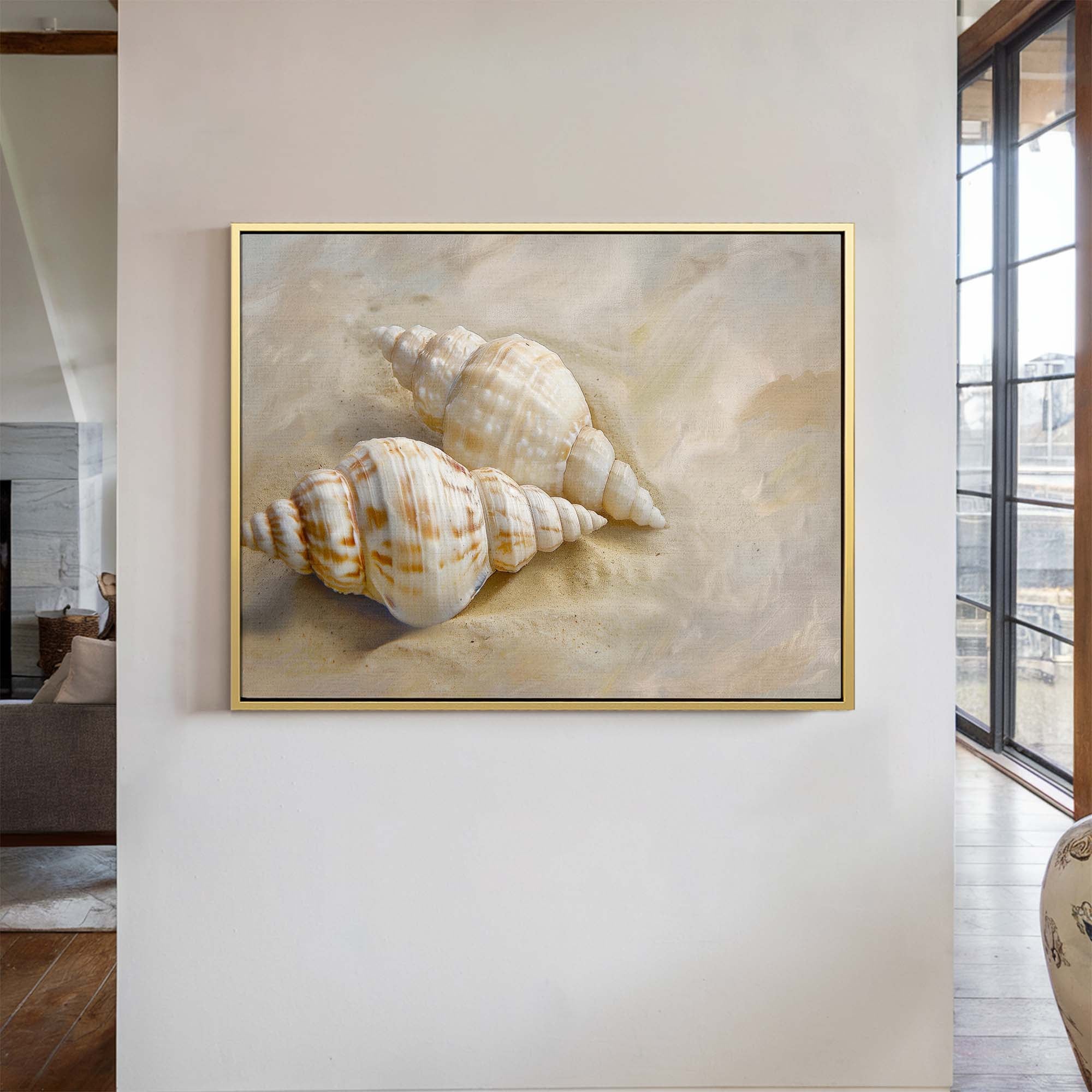 Twin Shells Canvas Print Small — 18×24″ Natural Wall Art - Melrose Editions