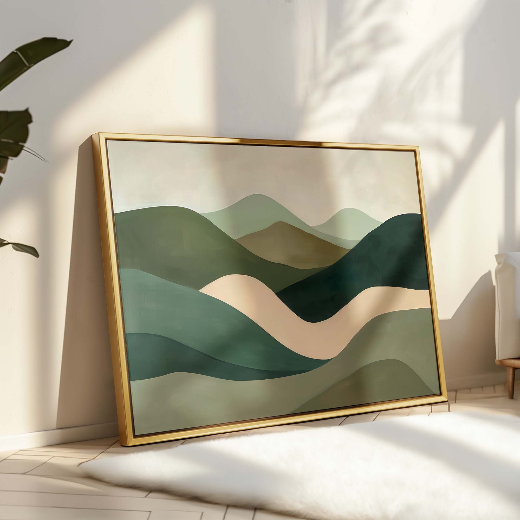 Verdant Curves Framed Canvas Wall Art - Melrose Editions