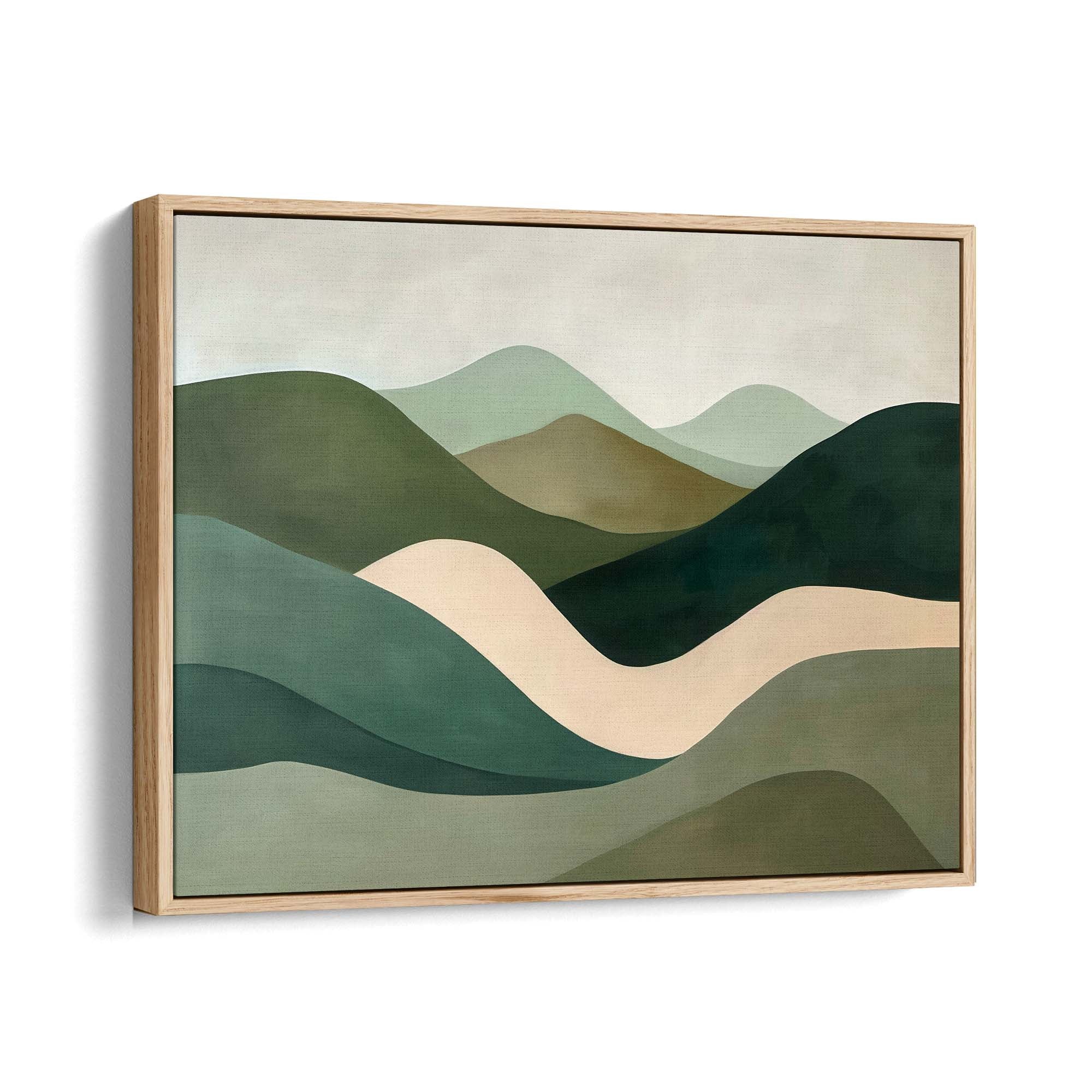 Verdant Curves Framed Canvas Natural Wall Art - Melrose Editions