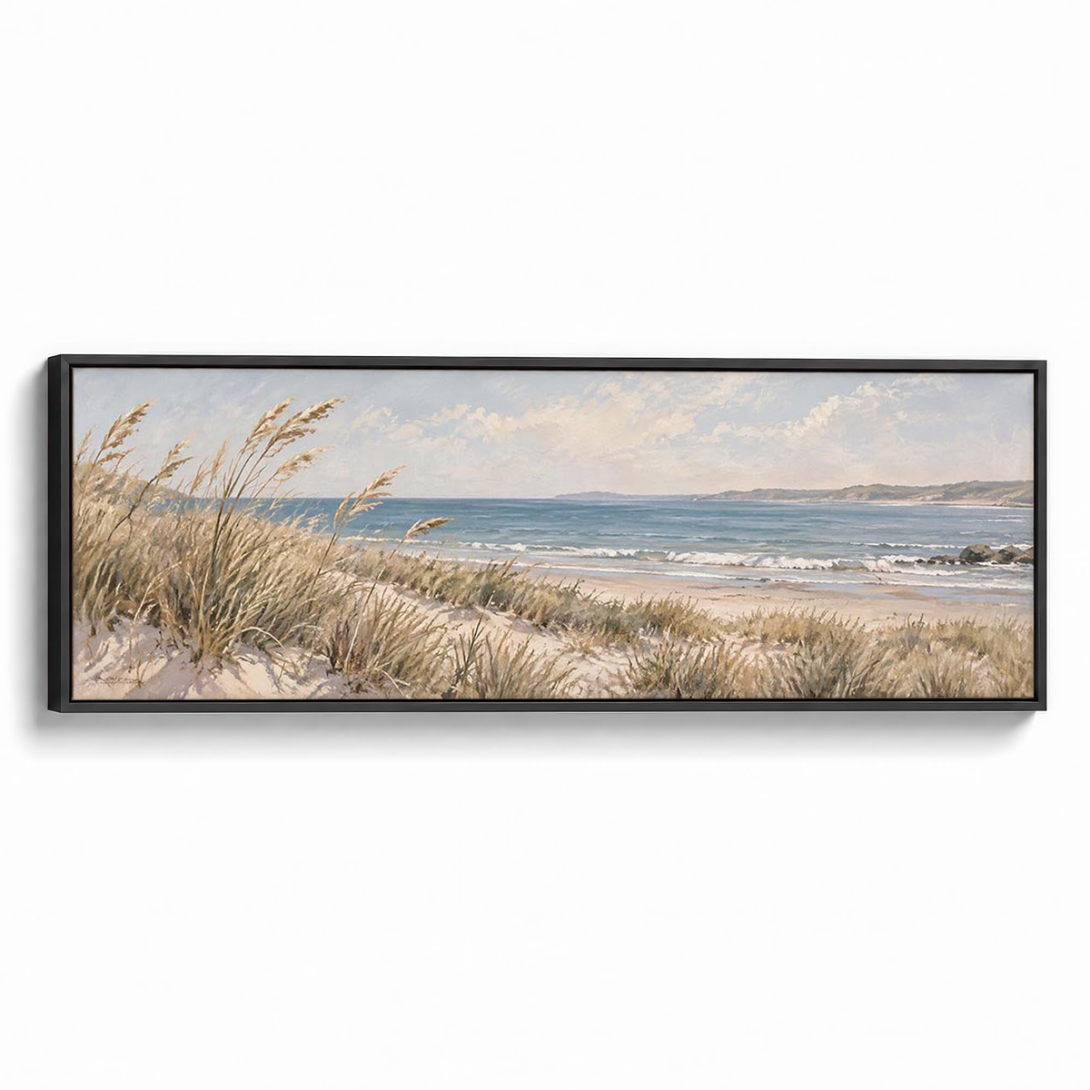 Coastal Grasses Canvas Print Black Wall Art - Melrose Editions