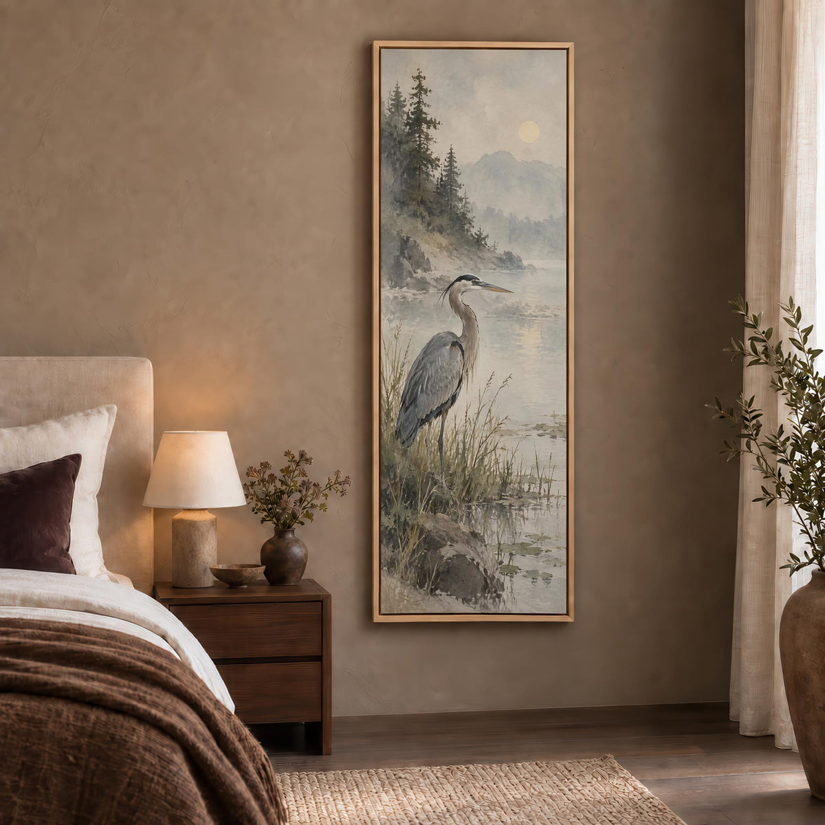 Heron Study Canvas Print Wall Art - Melrose Editions