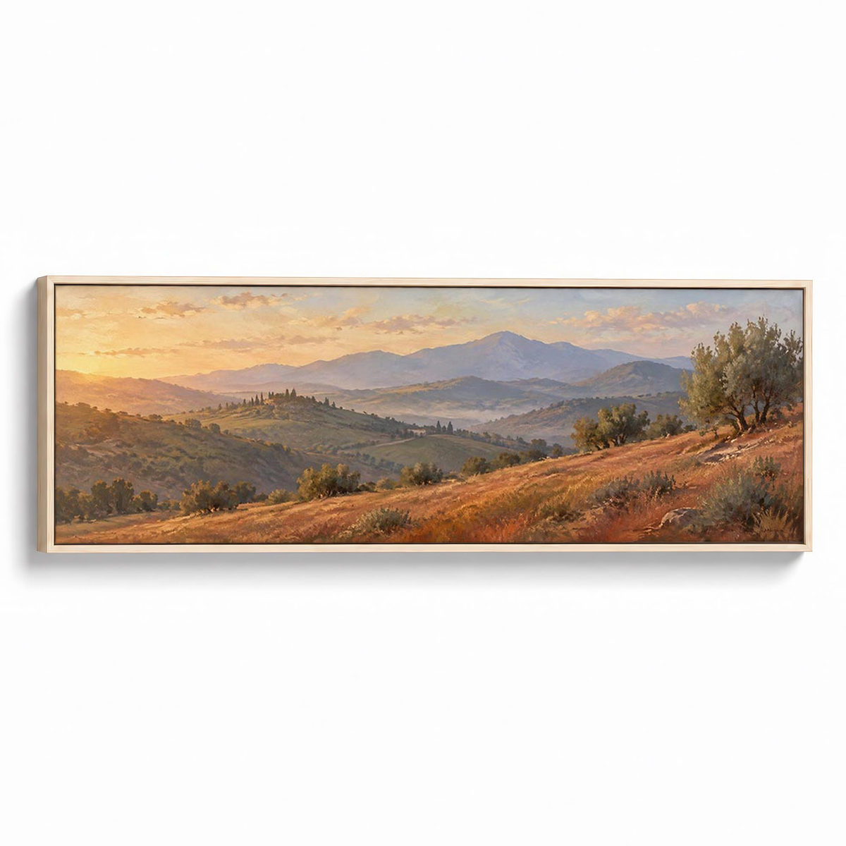 Hilltop Sunrise Canvas Print Natural Wall Art - Melrose Editions