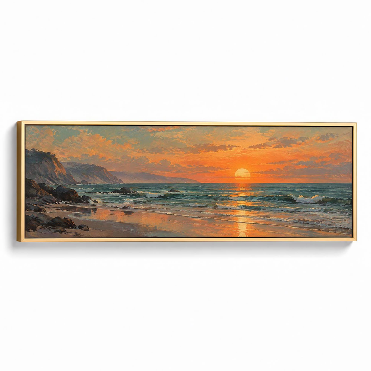 Ocean Afterglow Canvas Print Gold Wall Art - Melrose Editions