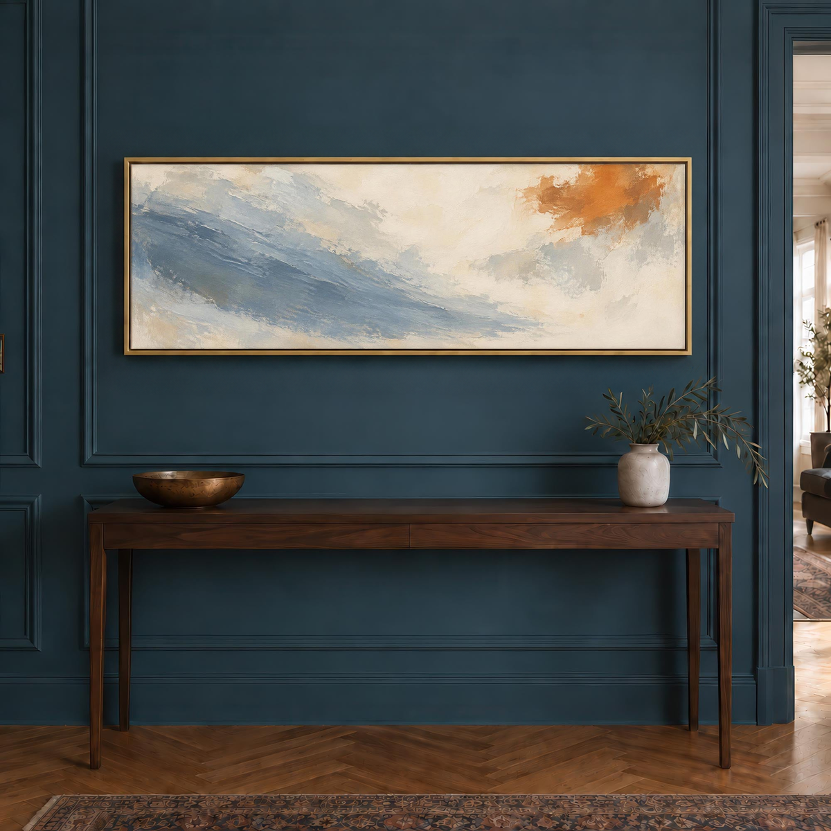 Ochre Blue Canvas Print Wall Art - Melrose Editions