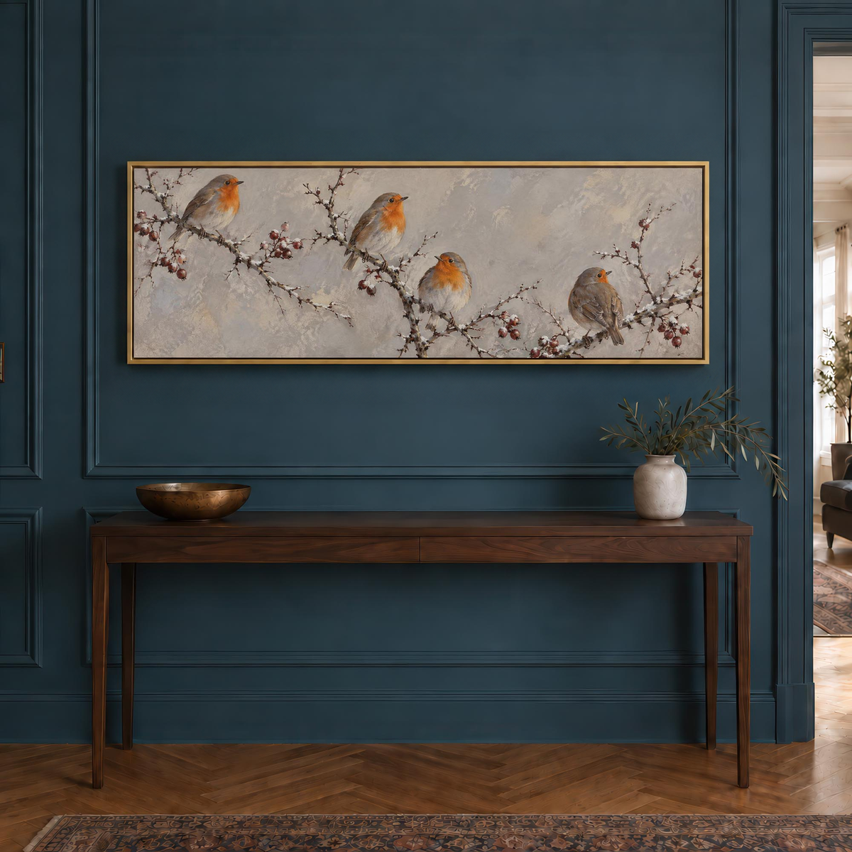 Resting Robins Canvas Print Wall Art - Melrose Editions